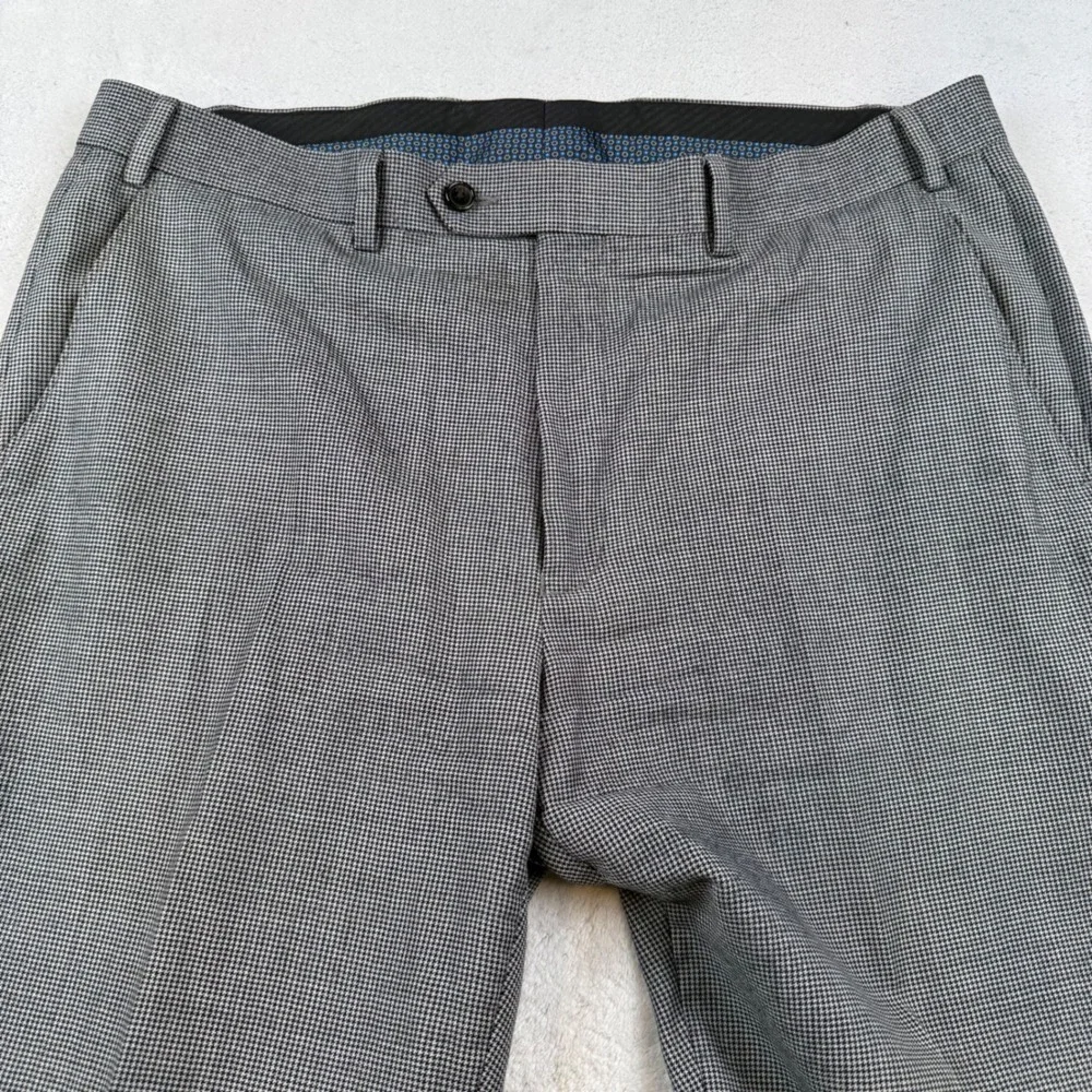 Lauren Ralph‎ Lauren Mens 36x32 Wool Dress Pants Houndstooth Gray Black